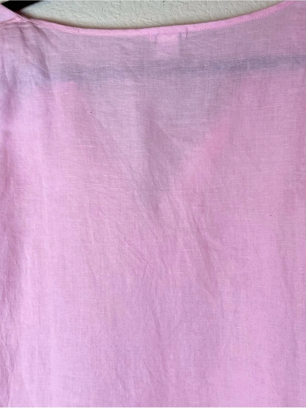 J. Crew Light Pink Scallop-Trim Linen RichTunic